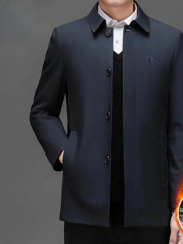 

Мужское утепленное повседневное пальто Pierre Cardin с теплым воротником, деловая повседневная верхняя одежда из шелковой ткани с наполнителем из пуха