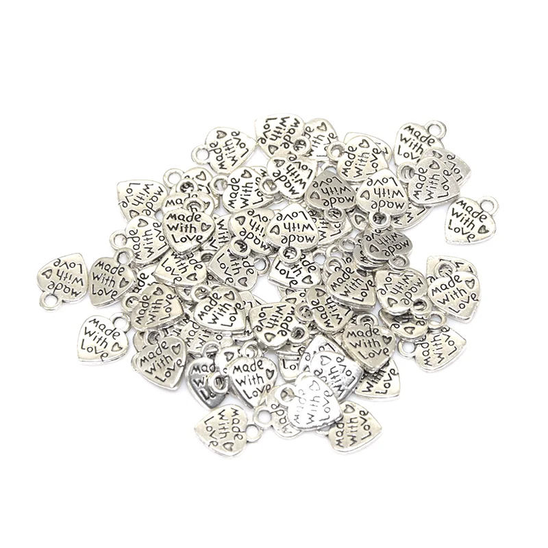 Hurtownie 5 kolorów 30 sztuk Mini w kształcie serca wykonane z miłości Charms aluminiowe zawieszki metalowe dla DIY biżuteria akcesoria Making 12*10mm