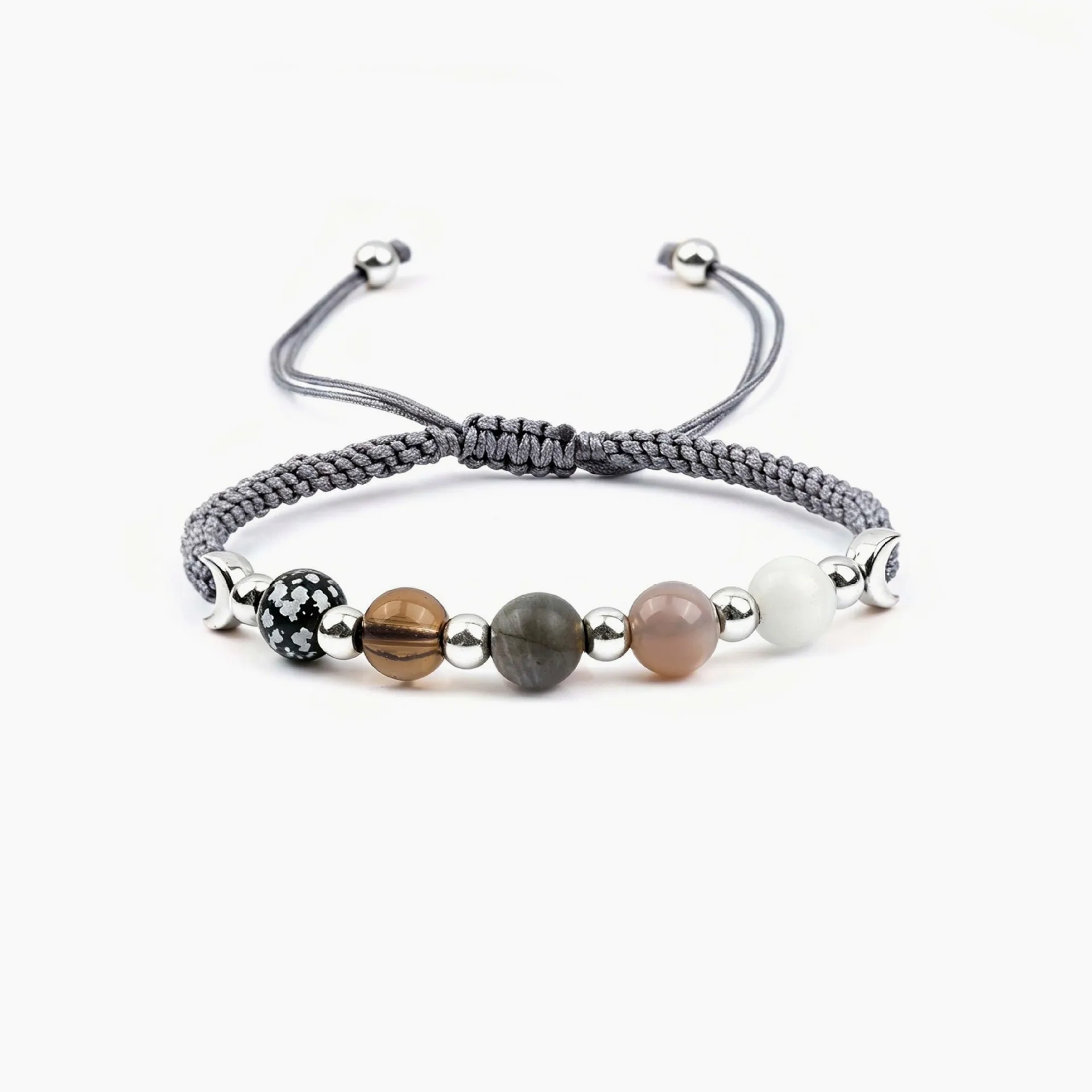 Elegant Moonstone Beaded Bohemian Moon Phase Adjustable Handmade Woven Bracelet for Women Jewelry Gift