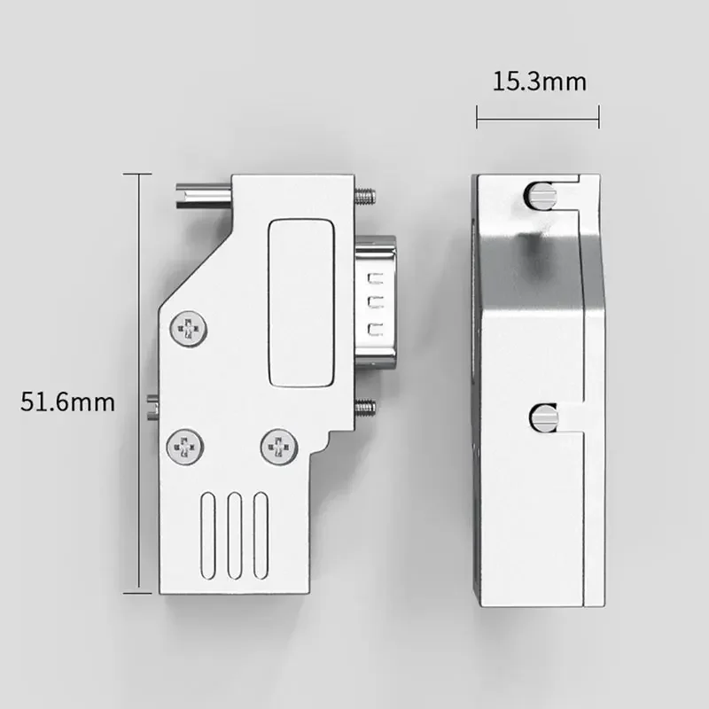 Metal Shell DB9 Terminal 90 Degrees RS232 Serial Port Connector Mini 9pin L-type Plug Industrial Grade Male Female Solid Needle