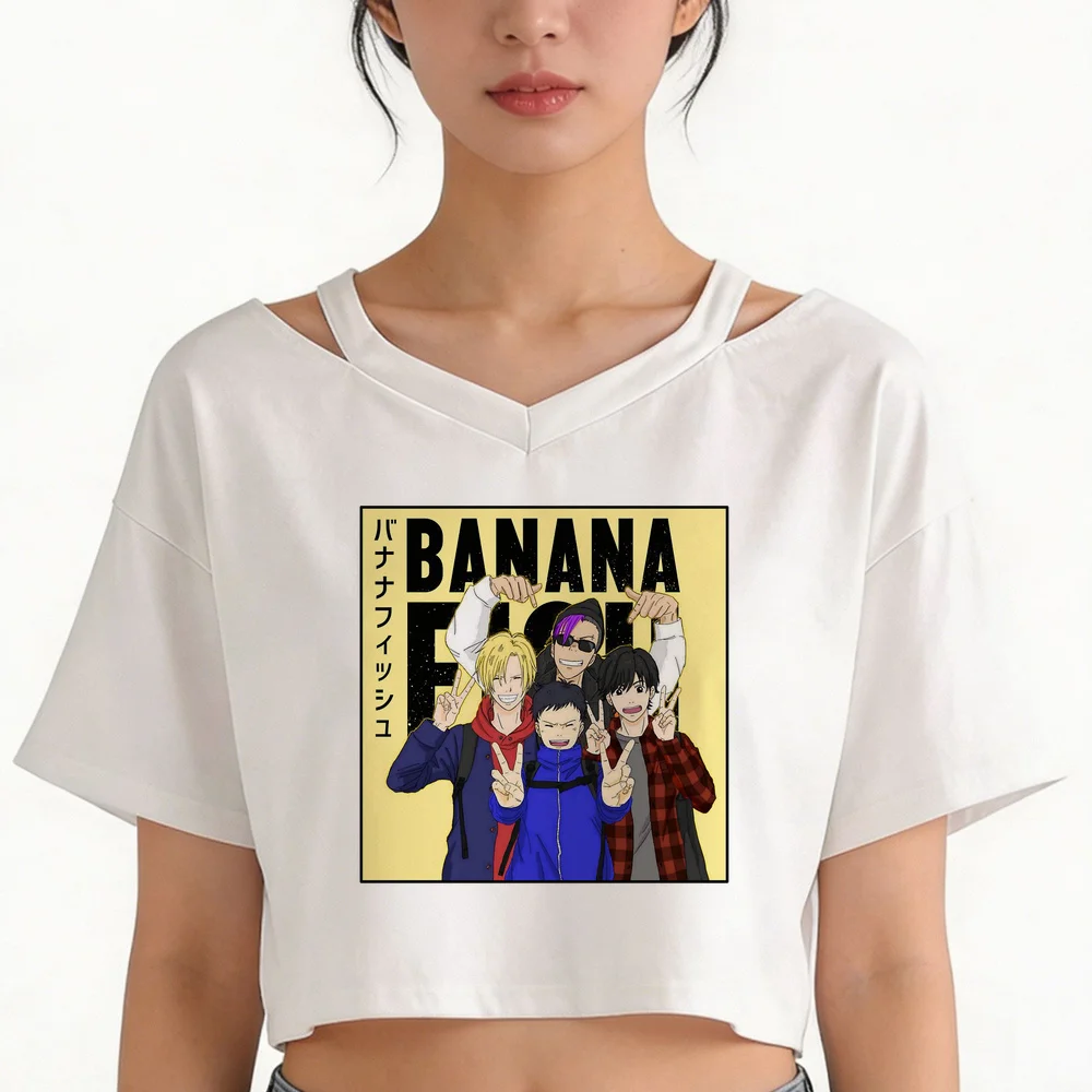 Banana Fish crop top female harajuku gyaru kawaii graphic cutecore shirt baddie party korean fashion cheap dollette