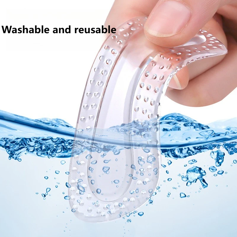 2/1Pair GEL Protezioni per tallone Donna Cuscino in silicone Cuscinetti per scarpe antiscivolo per tacchi alti Dimensioni regolabili Solette Strumenti per la cura del piede