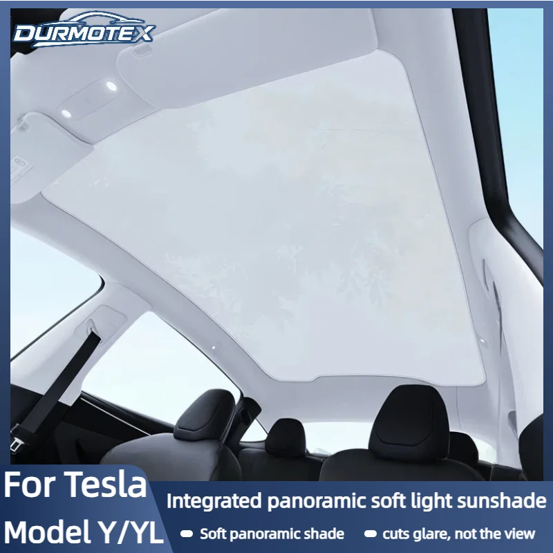 For Tesla Model YL/Y Juniper 2026 New Integrated Panoramic Sunroof Sunshade Heat Insulation UV Block Foldable Sun Visor Cover