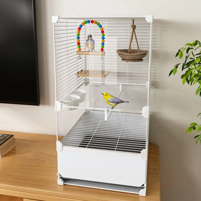 

Large Bird Cage for Parrots Budgies Cockatiels Lovebirds and Other Small Birds with Splash-Proof Design