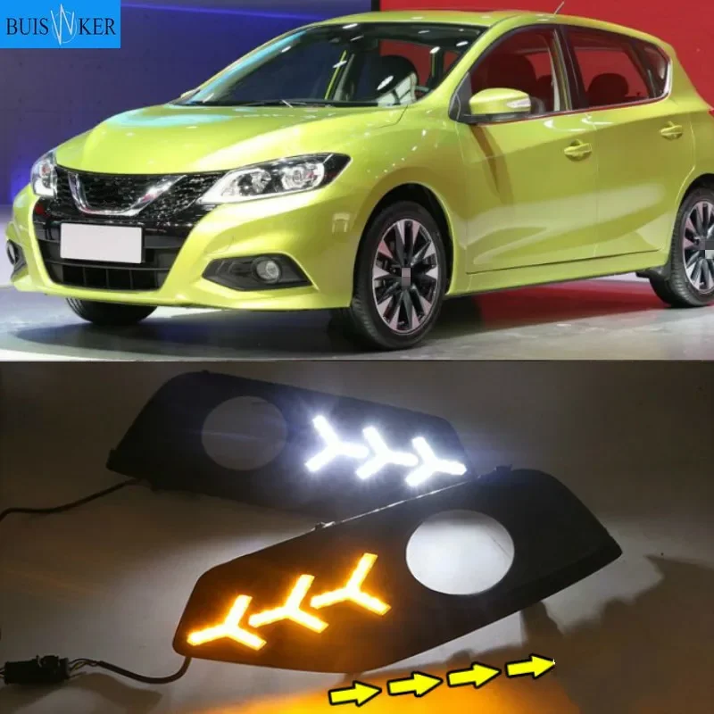 

1 Pair Car Auto LED Daytime Running Light Lamp DRL Fog Lamp For Nissan Tiida 2016-2019 of 12V