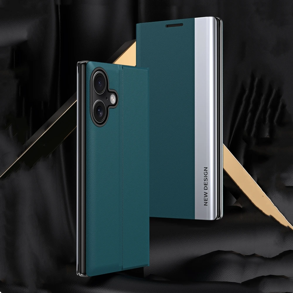 

Роскошный флип-кожаный чехол-держатель для IPhone 16, 15, 14, 13, 12, 11 Pro MAX XR Plus 17Air 16e, противоударный чехол со складной кронштейном