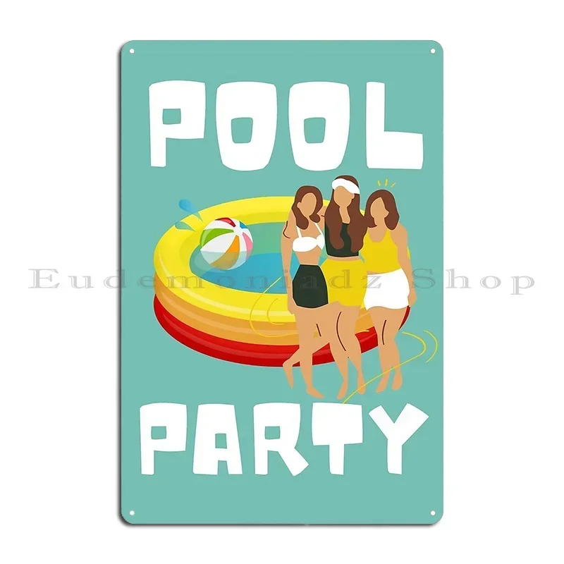 Pool Party Invitation And Decoration Metal Signs Decoration Kitchen Plaques Iron Designing Tin Sign Poster