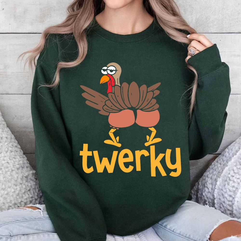 Twerky Turkey Butt Comfort Colors Women's Clothing Funny Thanksgiving Twerk Dance Pun Gift Hoodies Funny Turkey Women's Clothing