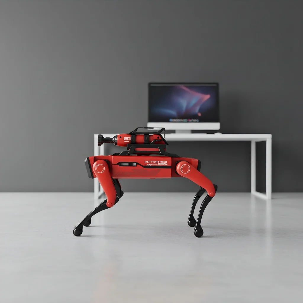 AI Smart Sprachgesteuerter Feuerwehrroboter Hund Fernbedienung Alpha Wasserspritzen Bionic Machine Hund Programmierung Geschenk