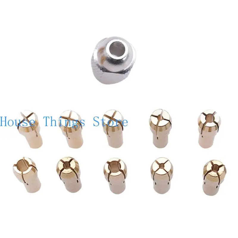 652f 11pcs Power Tool Mini Drill Brall Collet Choc