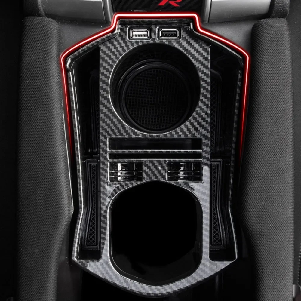 Uchwyt na kubek pudełko do przechowywania na deskę rozdzielczą z włókna węglowego do Honda Civic 2016-202110th Hatchback akcesoria samochodowe