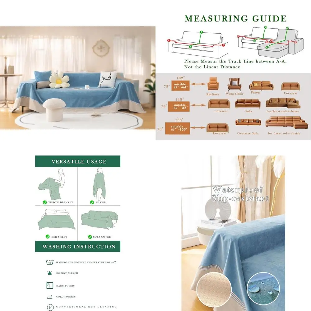 

Pet-Friendly Waterproof Anti-Slip Sofa Cover - Scratch-Resistant Couch Protector for Dogs and Cats, Stylish Furniture Cover with