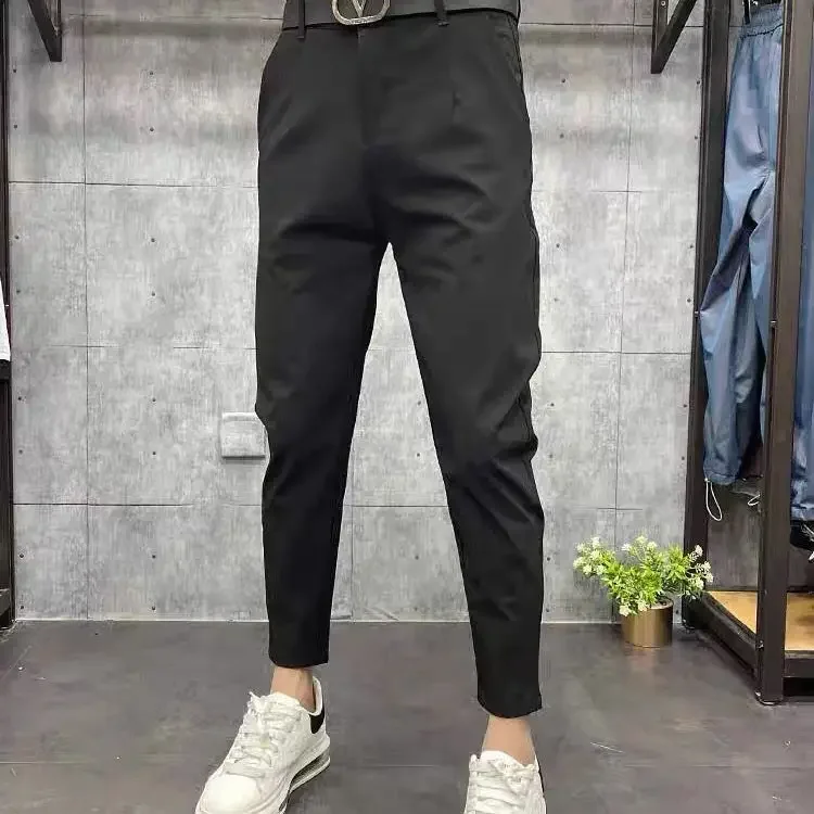 2024 Casual Cargo Pants Streetwear Men's Trousers Autumn Winter Fashion Slim Pants Youth Casual Pants British Style A158