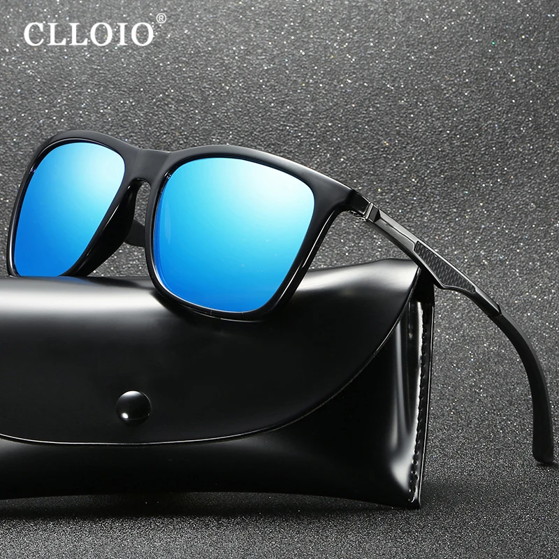 CLLOIO New Fashion Square TR90 Polarized Sunglasses Men Women Aluminum Leg Driving Day and Night Vision Anti Glare UV400 Glasses