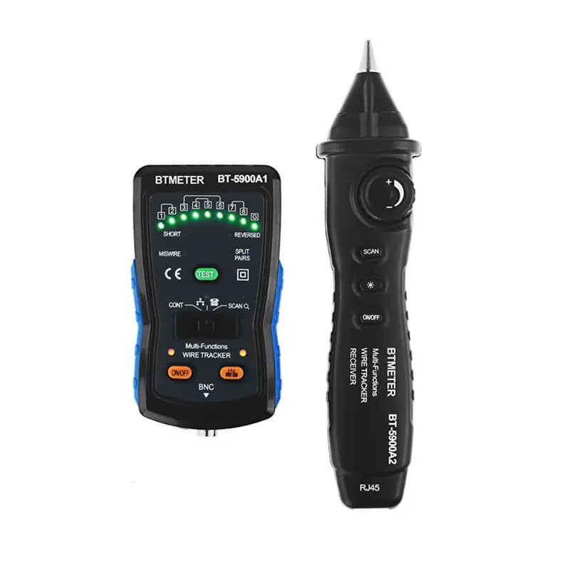 BTMETER RJ11 Ethernet LAN Network Wire Tracker Toner RJ45 Cable Finder Tone Generator Probe Kit Continuity Checker Cable Tester
