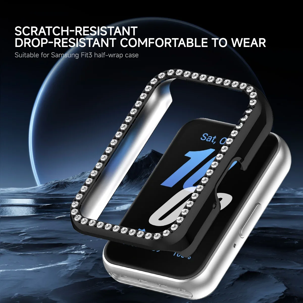 Diamond Protective Case for Samsung Galaxy Fit 3 Hollow Cover Protector PC Shell for Galaxy Fit3 Fashionable Accessories