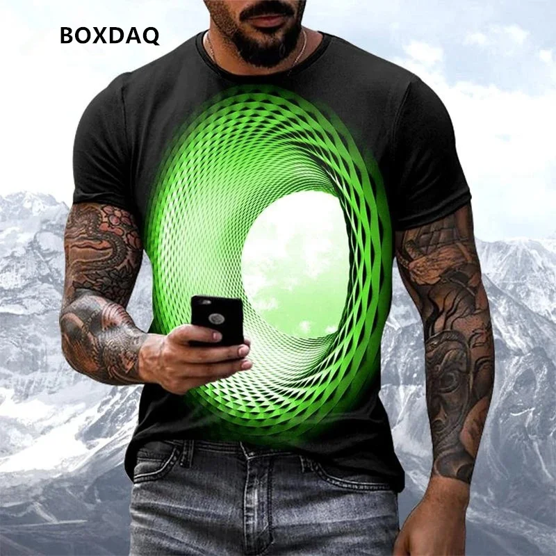 Abstract Pattern 3d Print Men\'s Fashion T-Shirts Summer Short Sleeve Street Male Tees 6XL Plus Size Man Clothing Casual Tops