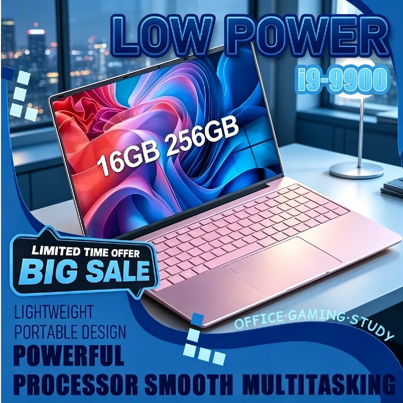 Intel Core i9‑9900 New Portable Low‑Power Gaming Office Laptop 16GB DDR4 RAM 1TB/2TB SSD High‑Performance Notebook Computer