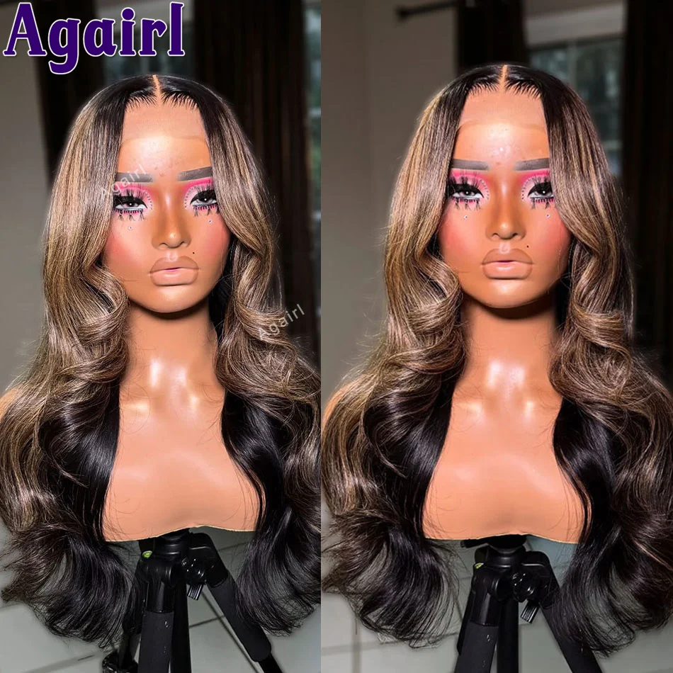 Pelucas de cabello humano con encaje frontal ondulado brasileño Remy de color rubio resaltado 13X6, peluca con cierre de encaje 6X4, prearrancada con pelo de bebé