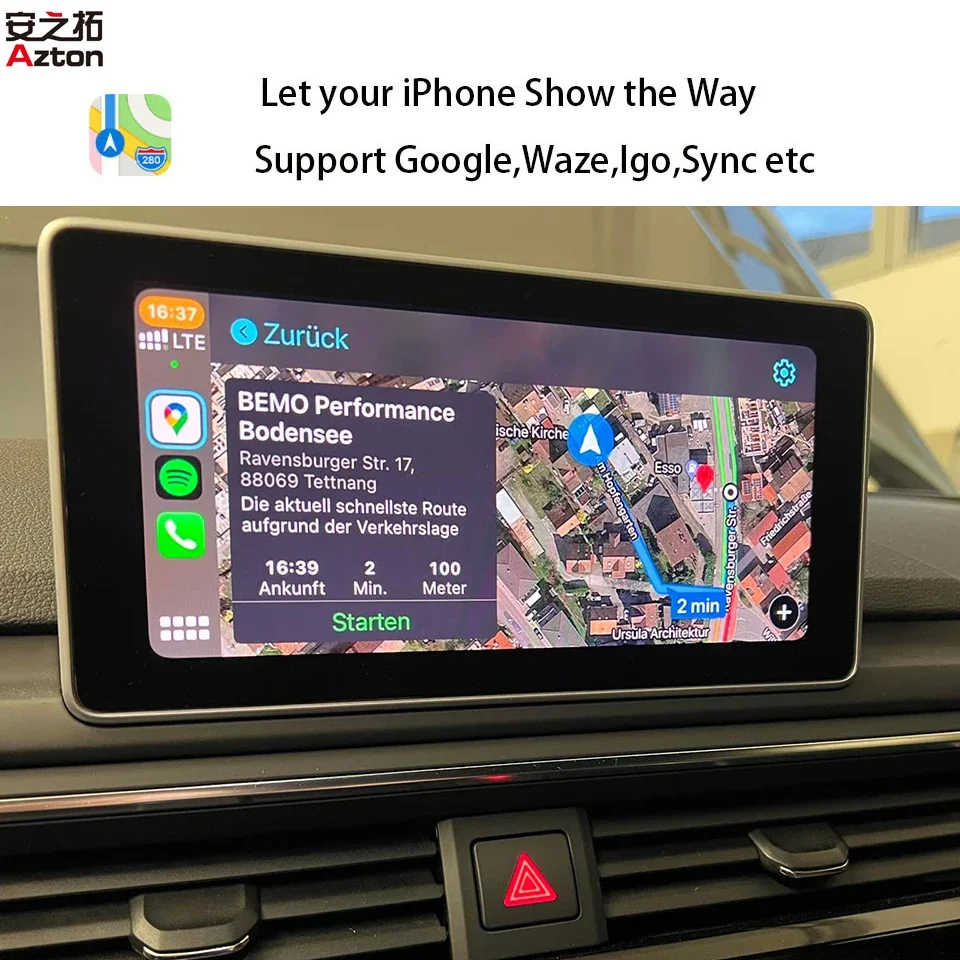 AZTON OEM CarPlay Module for Audi 3G/4G MMI MIB Bluetooth Android Auto Interface Latest Apple Map for Q2 A3 A4 A5 Q5 A6 Q7 A7 A8