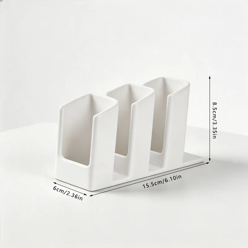 3 Slot Plastic Remote Control Holder Multi‑Grid Desktop Storage Rack for Remotes Caddy TV Air‑Con Remotes Pen Small Desk Gadgets
