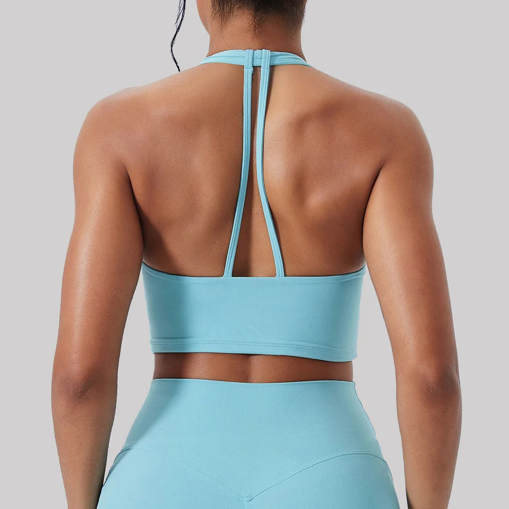 Solid Shockproof Yoga Bra Fitness Vest High Strength Tight Sports Top Women Gym Workout Bra Running Sports Underwear Crop Top