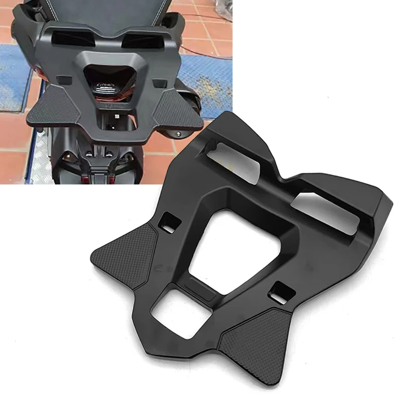 حامل أمتعة بمسند ظهر معدل للدراجات النارية ، حامل تثبيت بضائع ، طقم وسادة مسند ظهر ، مناسب لـ YAMAHA XMAX, Tech MAX #1