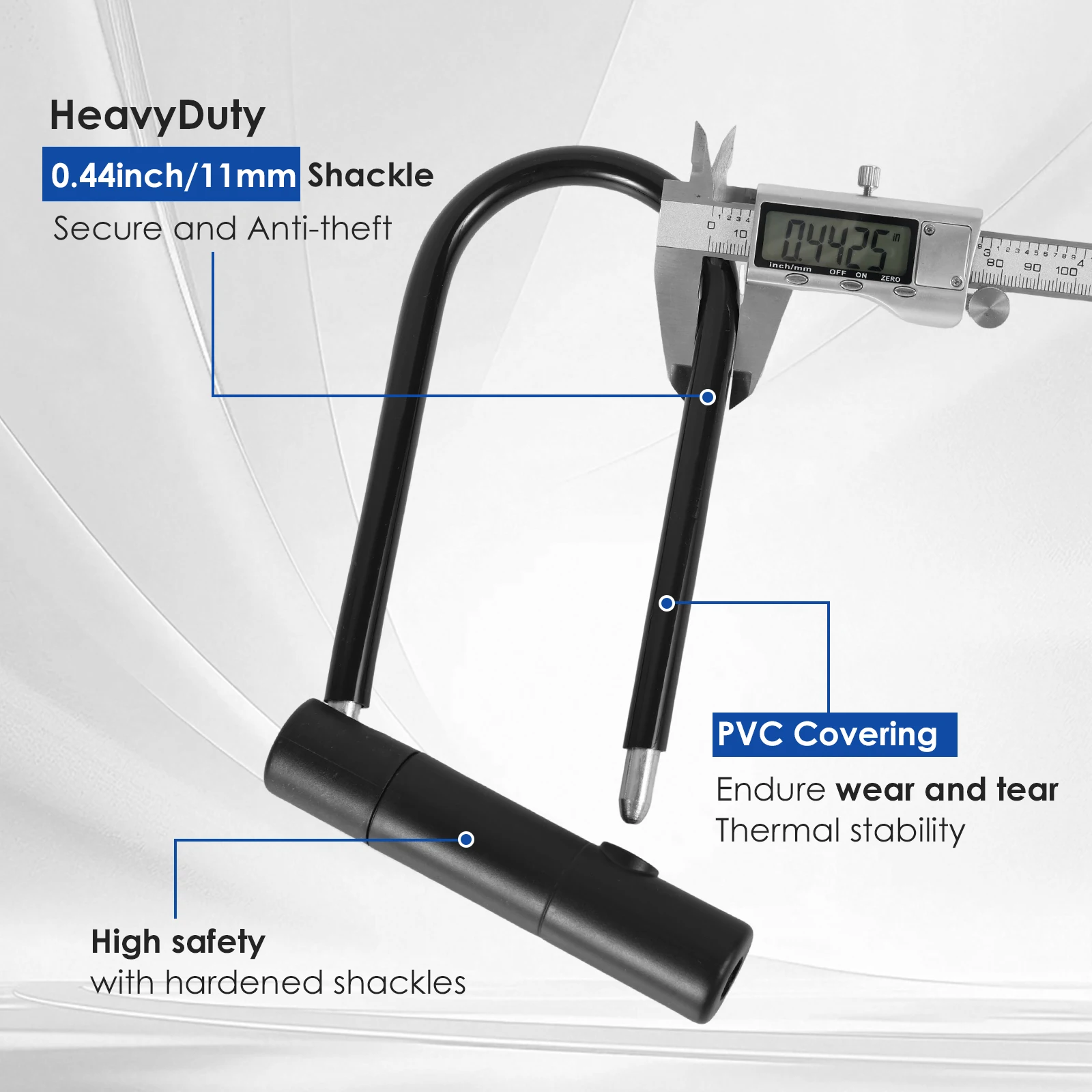 1/2/4Pcs Bike Lock with Key Standard Size U-Lock for Bicycles and Other Outdoor Equipment Anti-Theft Lock for Cycling Motorcycle - view 5