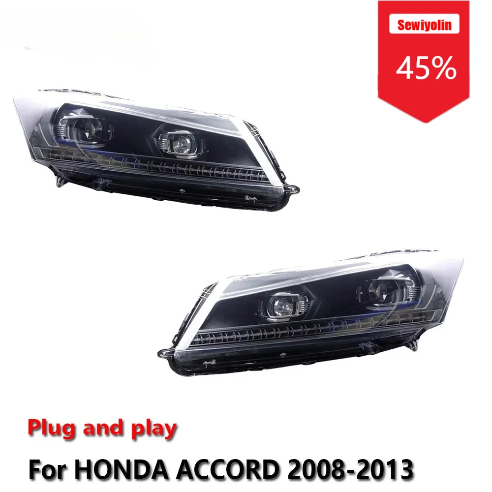 

Sewiyolin Car LED Headlight Assemblies For HONDA ACCORD 2008-2013 Fog DRL Brake Turn Signal Lamp Plug and Play