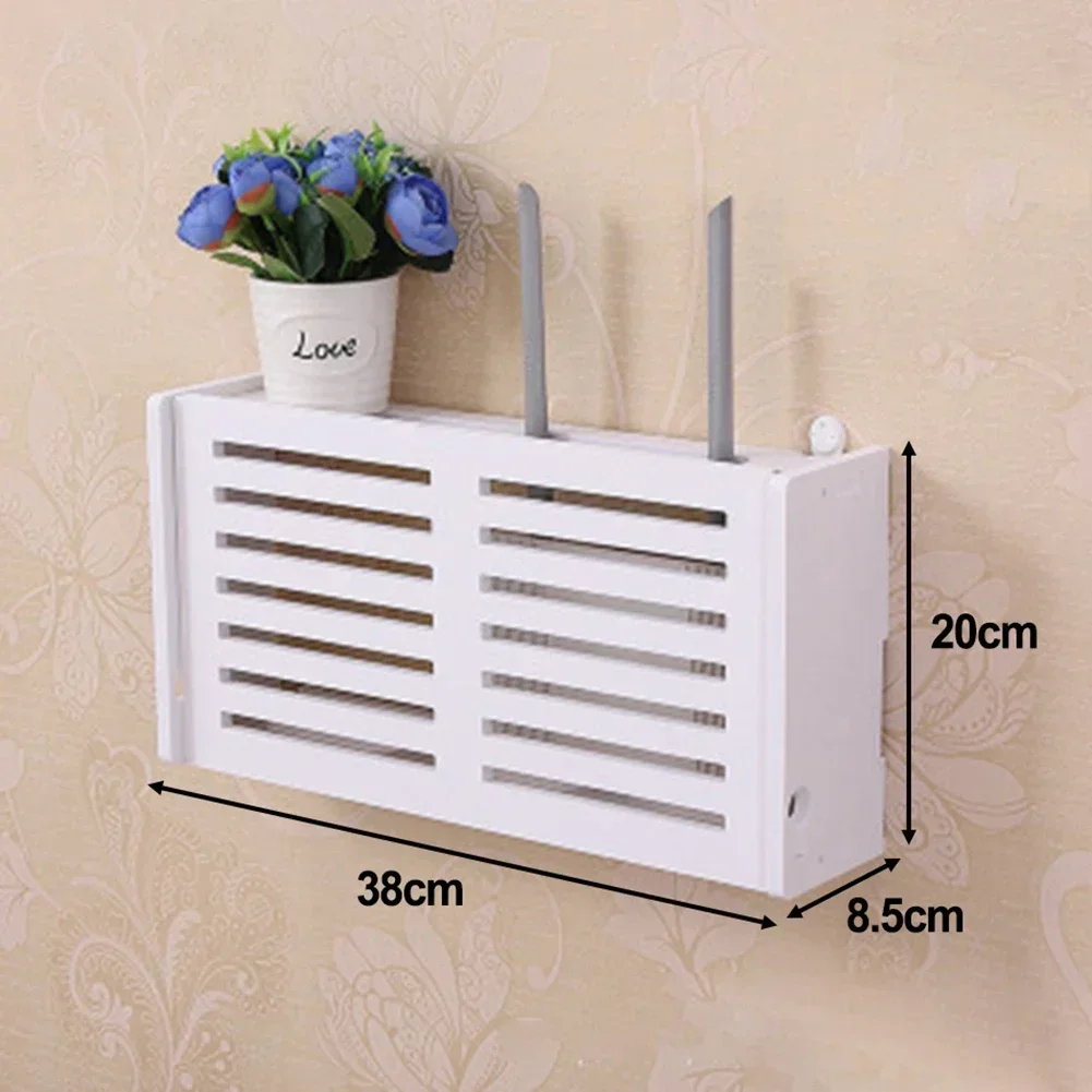 Wifi Router Storage Boxes Wire Box Organizers Wall Mounted Shelf Home Hanging Decor Cable Power Plug Storage Boxes Bins