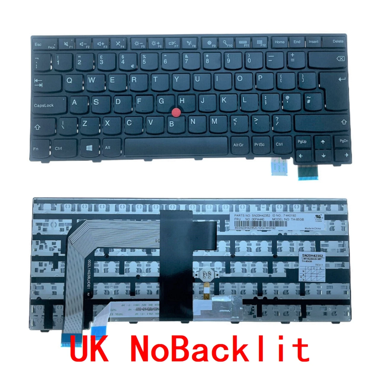 Imagem -04 - Lenovo-thinkpad T460s T470s T460p Keyboard Eua Reino Unido fr ru Inglês Francês Russo Novo