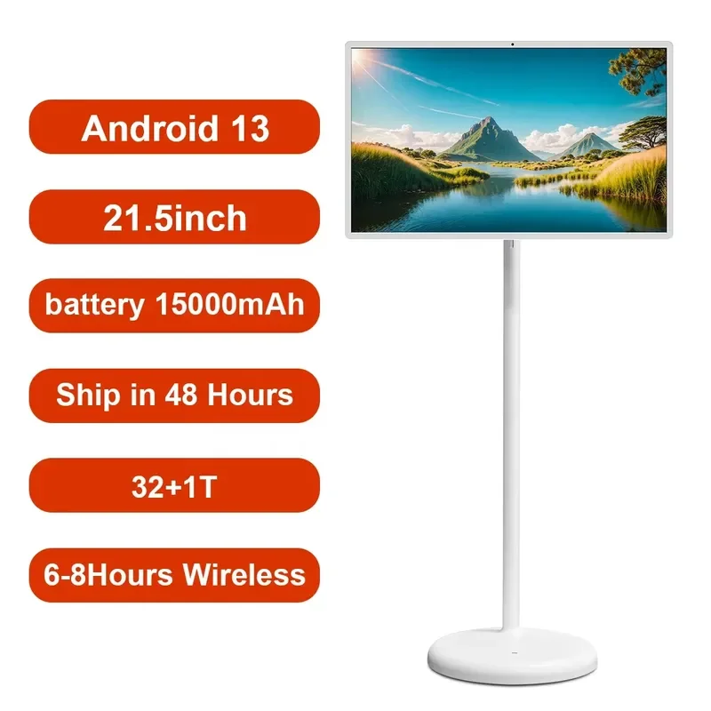 BOLRZO 21.5-Inch Mobile Interactive Display Touchscreen Smart Display with Camera for Conferences and Classroom Presentations