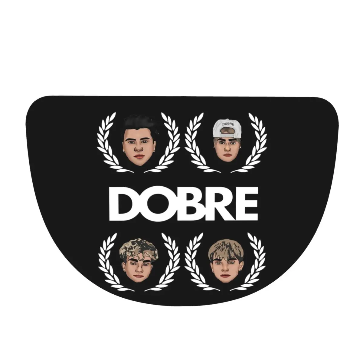 Dobre Brother Twins Merch Soft Flannel Half Round Doormat Non Slip Bathroom Mat Absorbent Floor Carpet for Laundry Room Bathroom