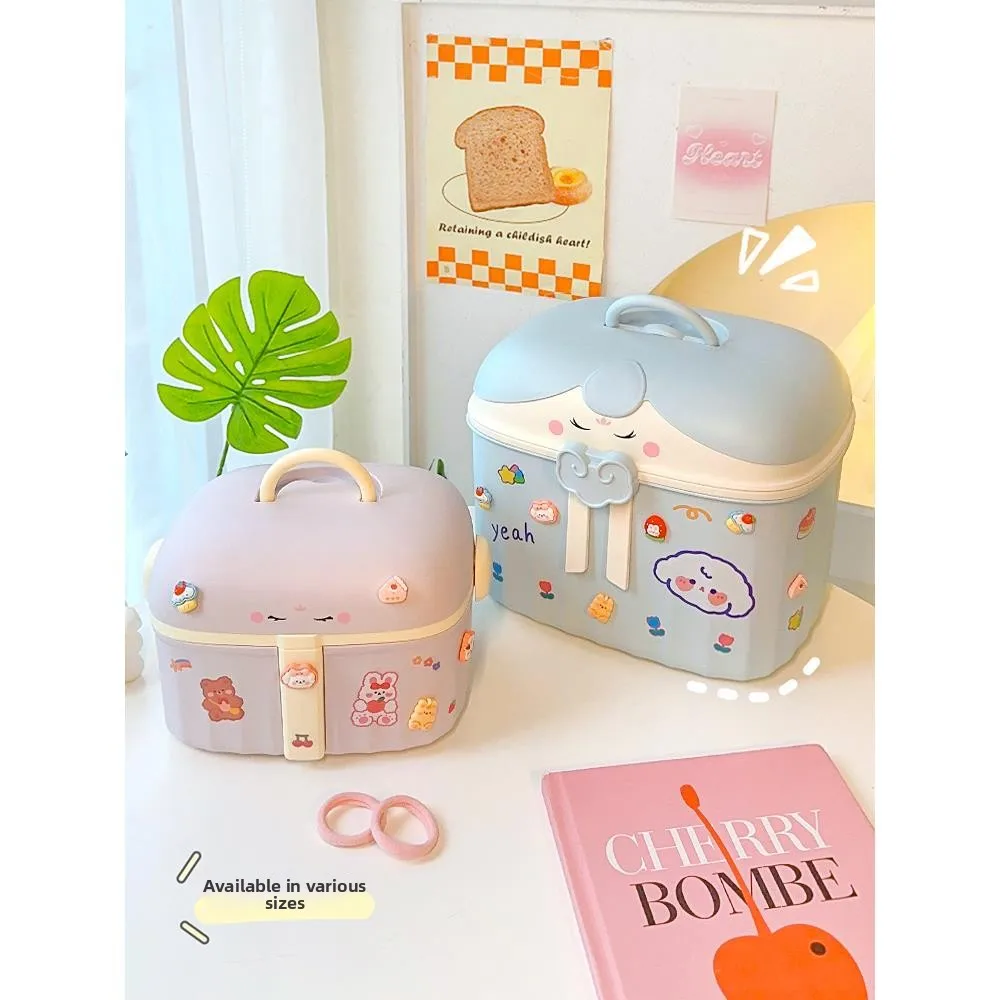 Cute Children's Hair Accories Storage Box Princ Hair Clips Elastic Ba Jewelry Box Baby Desktop Organizer Box