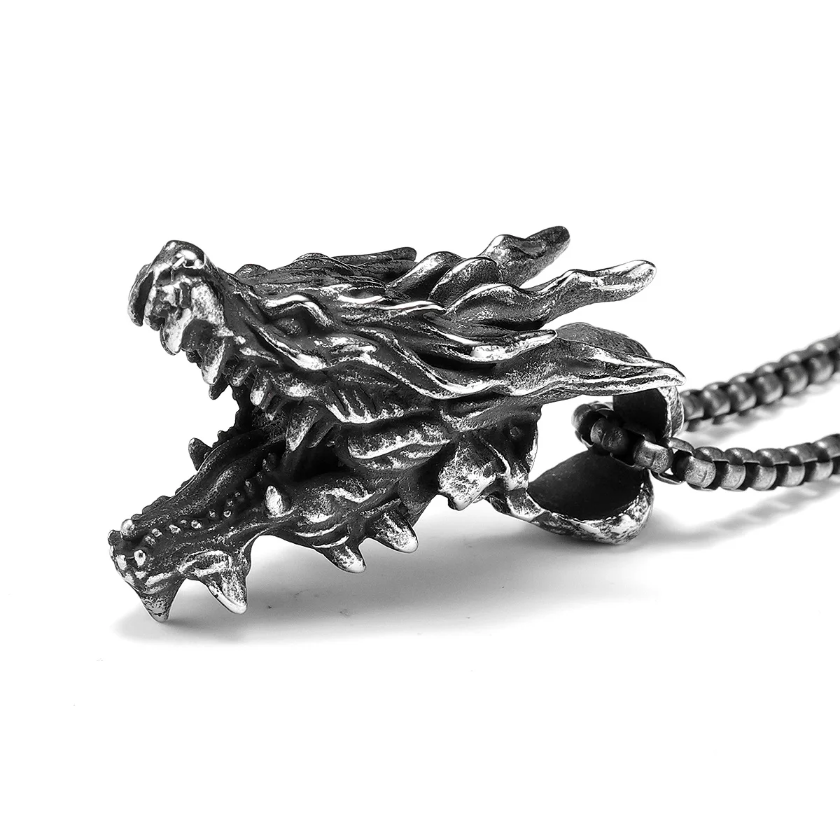 

Retro Dragon Head Men Necklaces Stainless Steel Pendant Chain Women Punk Fashion Jewelry New In Accessories Gifts Wholesale