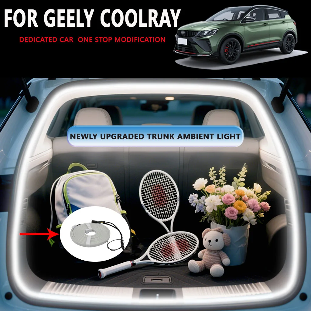 

ДЛЯ GEELY COOLRAY задний багажник светодиодные полосы световой панели багажника внутренняя декоративная лампа полоса автоматический атмосферный светильник для багажа