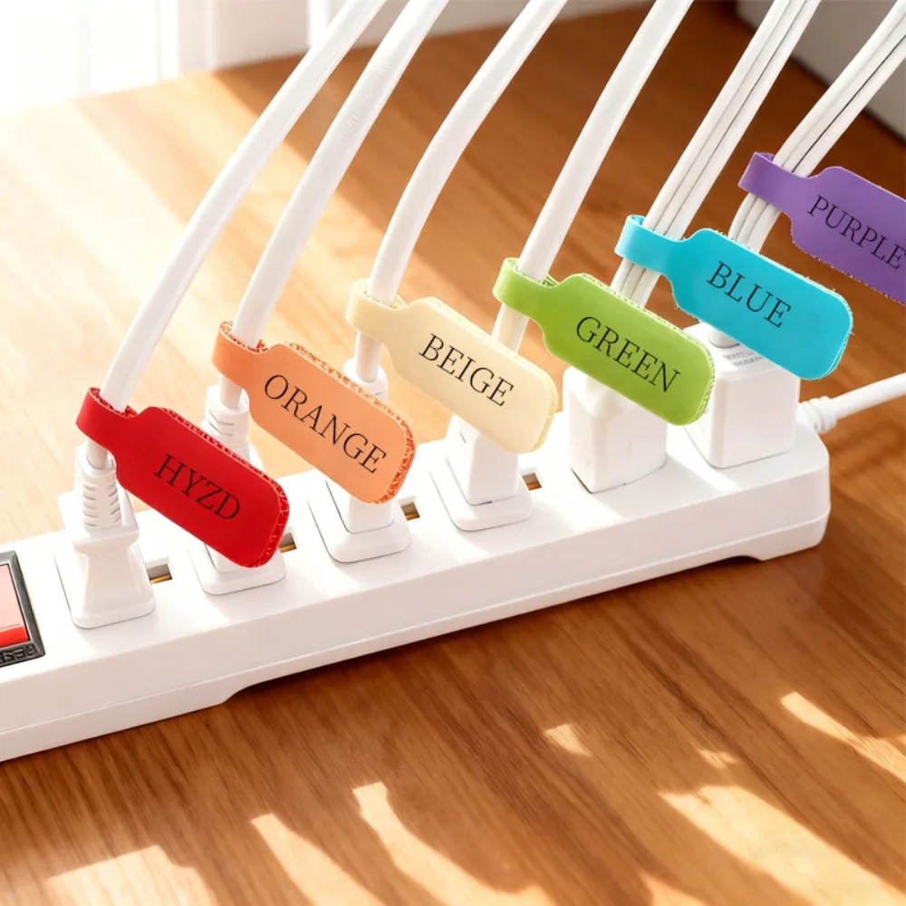 

Writeable Self Adhesive Cable Ties Colorful Cord Management Straps Fastener for Wire Identification Organizer