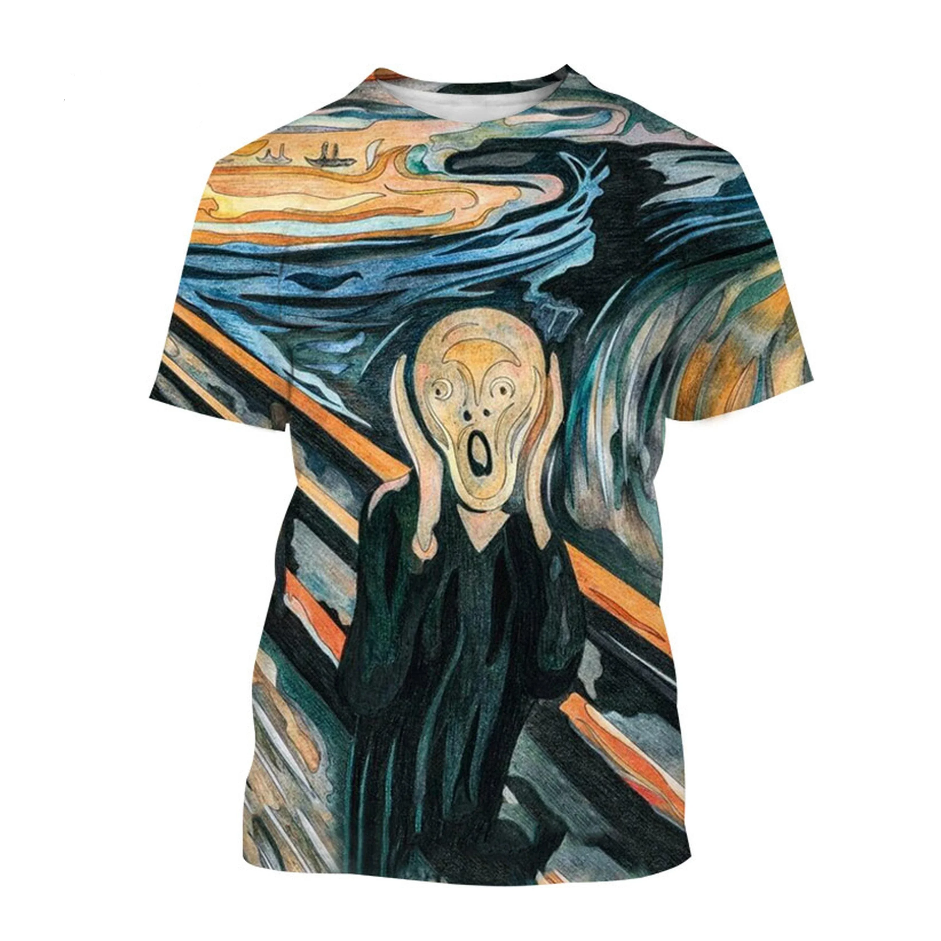 New Summer Tide Doodle Picture Men T-Shirts Casual 3D Print Tees Hip Hop Personality Round Neck Short Sleeve Quick-Dry Tops