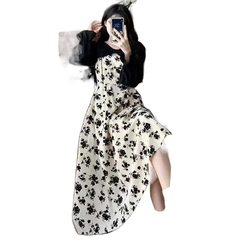 2024 New Small Korean Floral Women's Summer Wear Suit High-Grade Dress