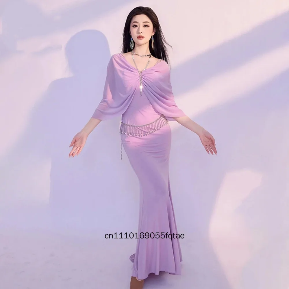 

Женский костюм для занятий танцем живота: сексуальное платье на бретелях для контроля живота, профессиональный костюм для выступлений в восточном стиле