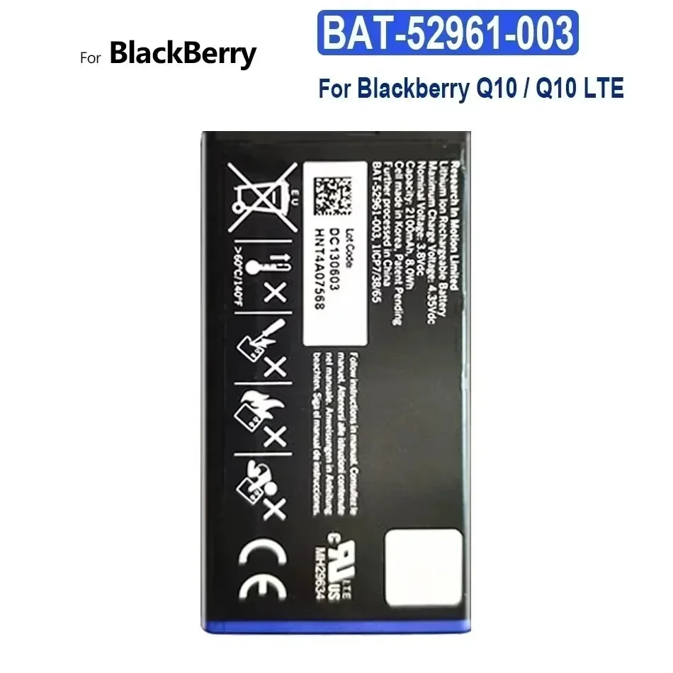 بطارية الهاتف المحمول BAT-52961-003 BAT 52961003   2100Mah لبلاك بيري Q10/Q10 LTE/Q10LTE SQN100-1