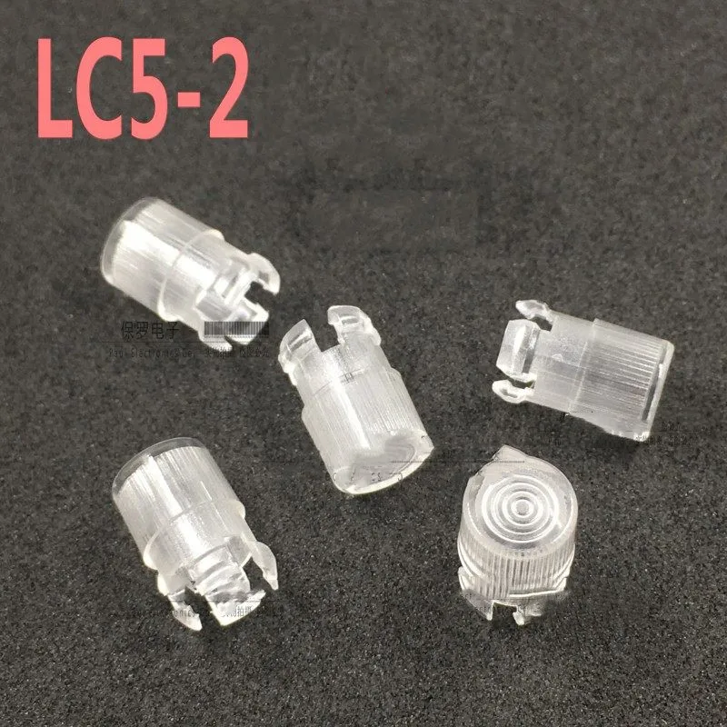 100PCS Threaded LC5-2 LED Light Guide Cap - Transparent Light Guide Pillar, 5MM Photoresistor & LED Lamp Cover