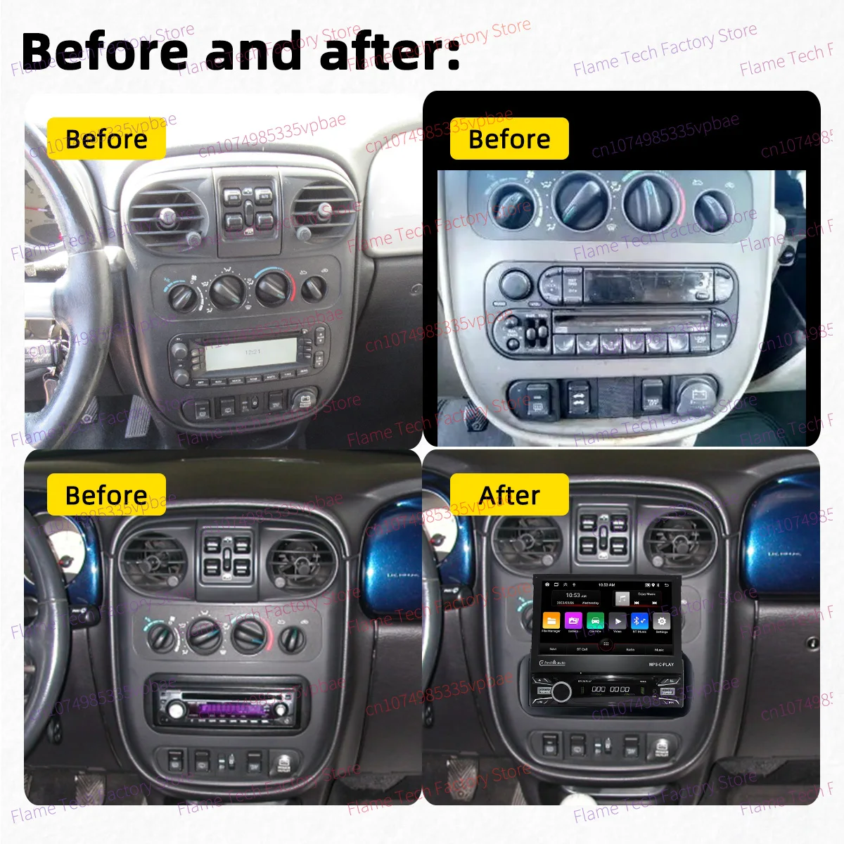 For Chrysler PT Cruiser 2001-2005 Android 1Din Stereo 7