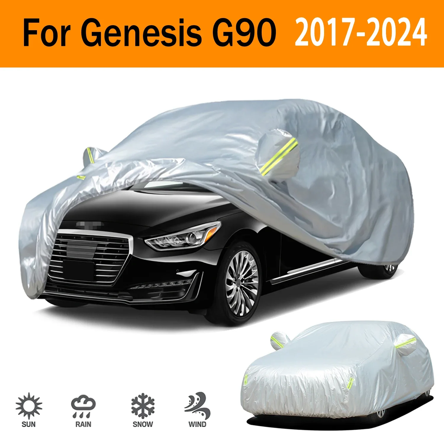 For Genesis G90 Outdoor Protection Full Car Covers Snow Cover Sunshade Waterproof Dustproof Exterior Car accessories