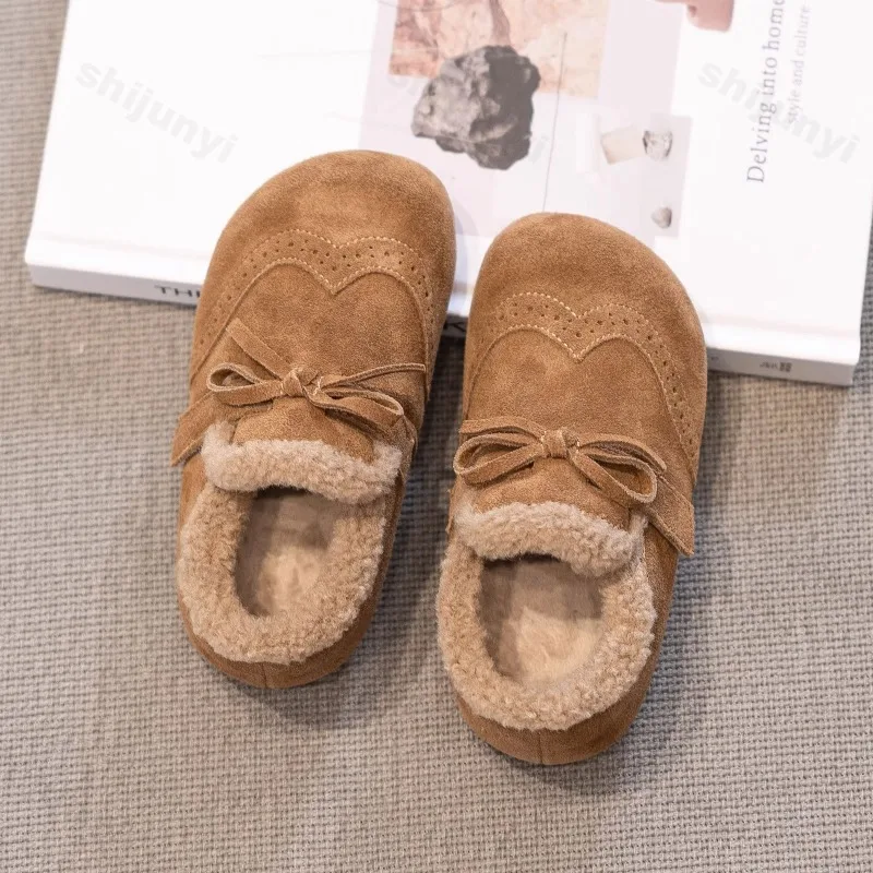 Winter Children's Cotton Shoes Warm Plush Casual Shoes Girls Retro Leisure Winter Shoes Kids Non-Slip Comfortable Outdoor Flats