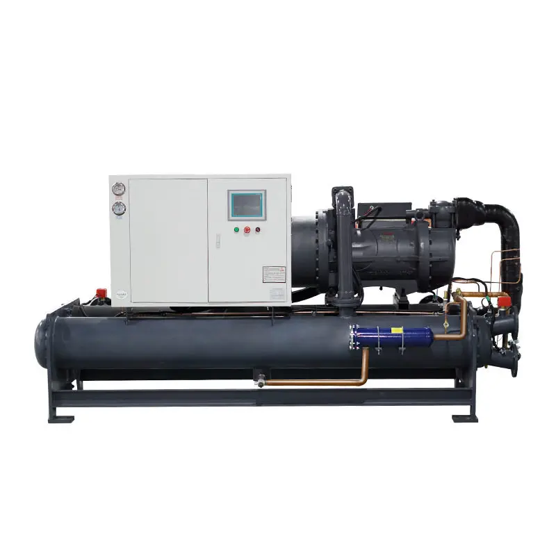 Large cooling chiller double head industrial low temperature refrigerator water cooling air cooling zero degree screw chiller