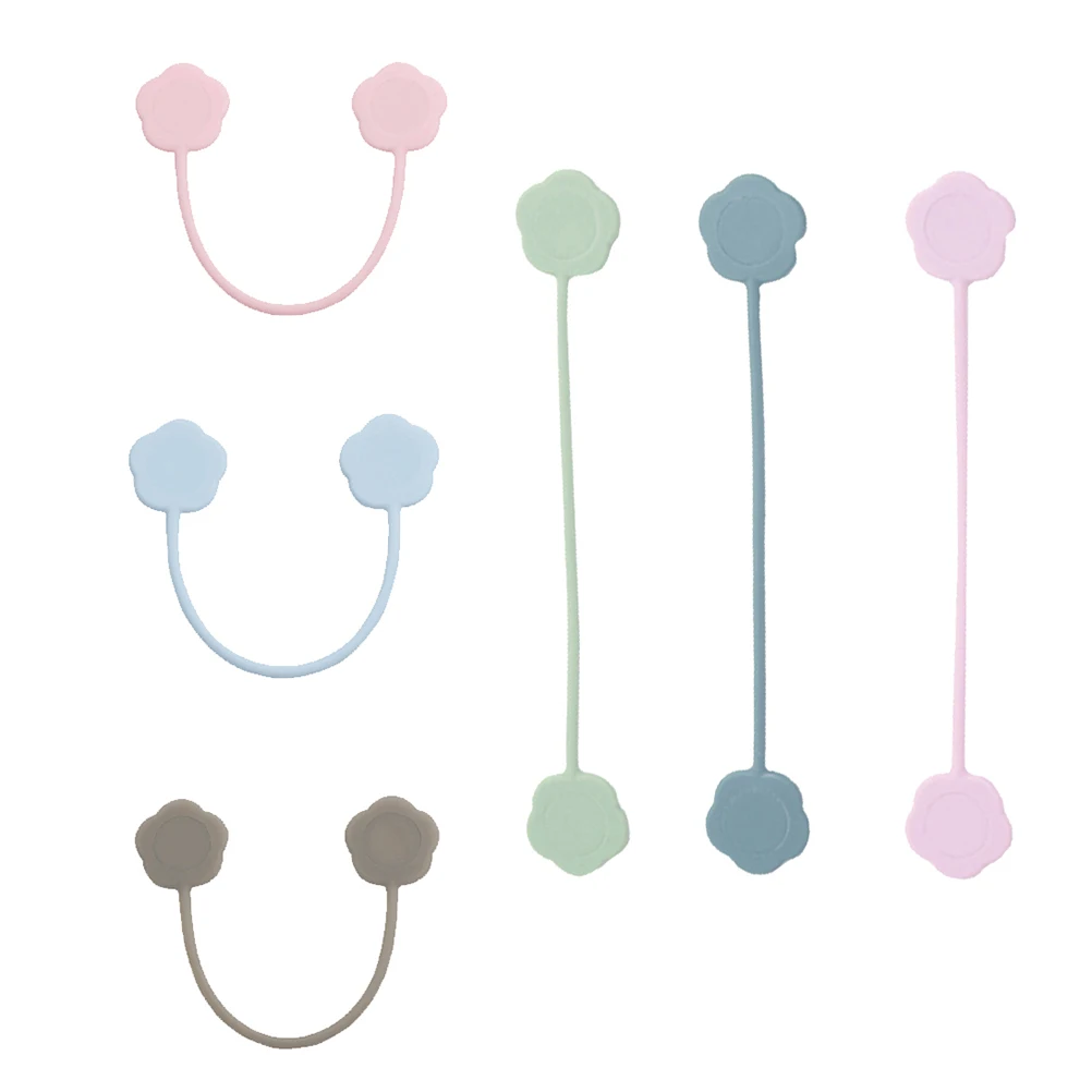 

6Pcs Silicone Magnetic Cord Keepers Creative Cable Organizers Portable Wire Holder for Earphones USB Chargers Travel Home School