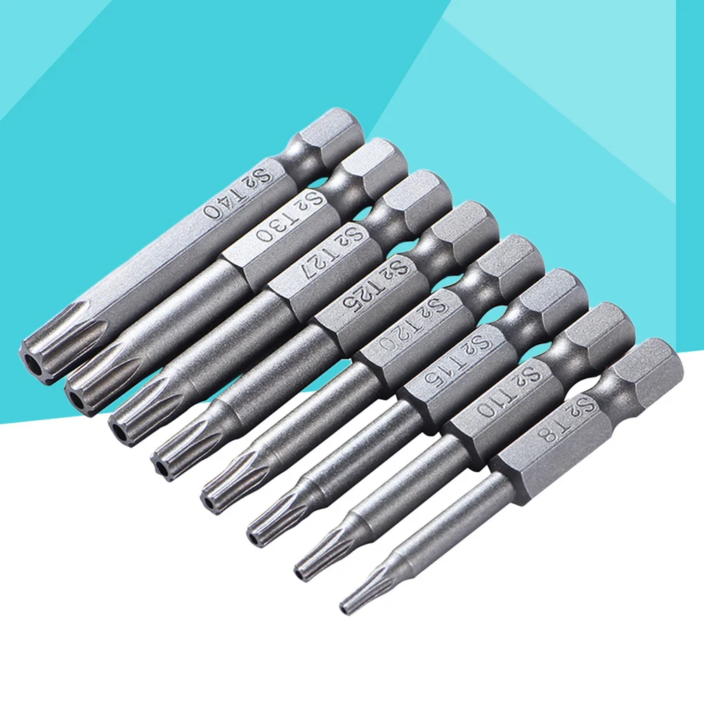 

8Pcs Hollow Bit Set Magnetic Steel Precision Screwdriver Bits for Electric Drills T30 T40