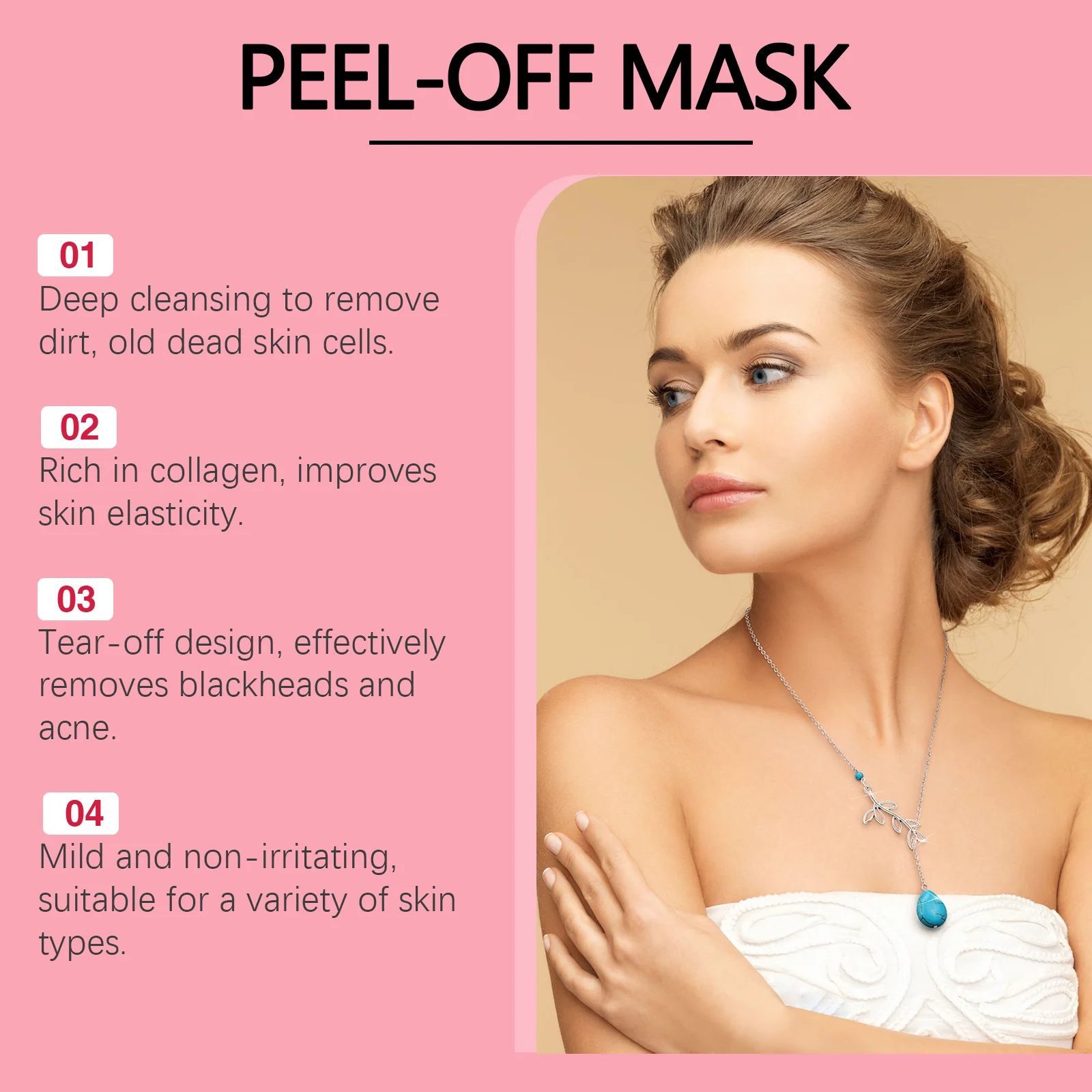 Collagen Face Mask Peel off Deep Cleansing Remove Dirt Reduce Fine Lines Oil-Control Moisturizing Facial Mask Brighten Skin Care