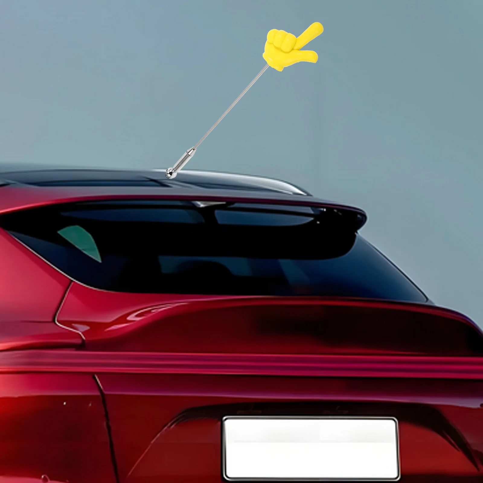 

Car Antenna Ball Yellow Finger Topper Creative Exterior Decoration Finger Antenna Topper Fun Stylish Car Roof Automotive